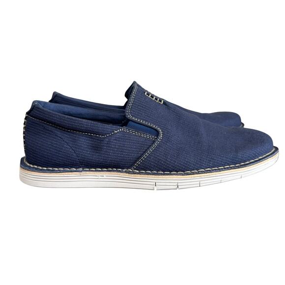 Clarks Men\'s Forge Free Dark Blue Casual Comfort Slip-On Loafers Size 11.5